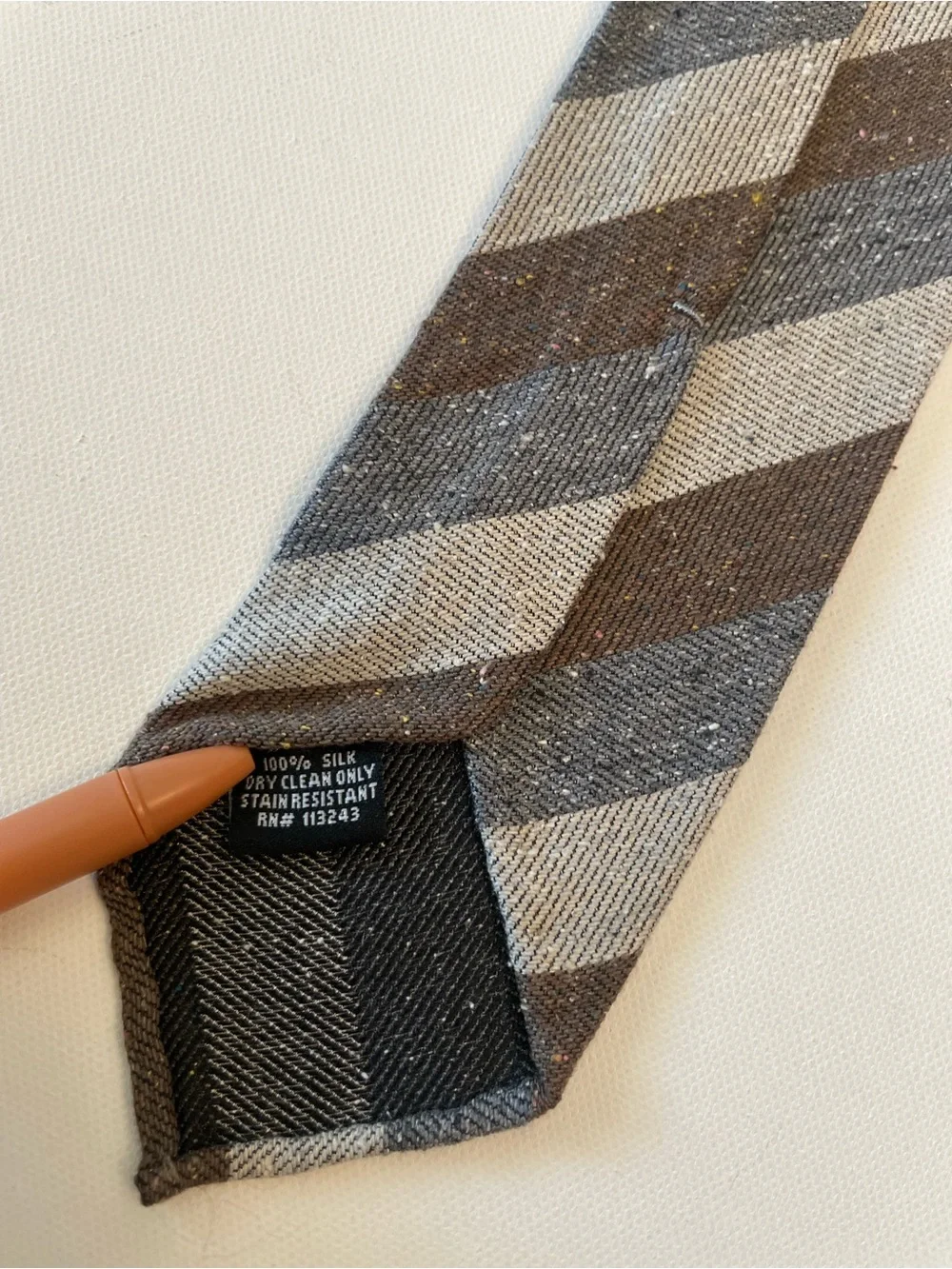 The Tie Bar Gray and Black Striped Necktie